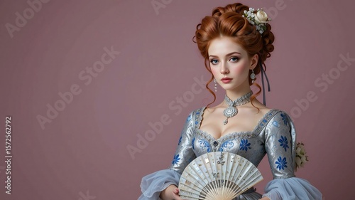 Elegant Rococo Gown Portrait