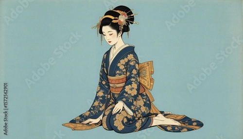 young woman in kimono
