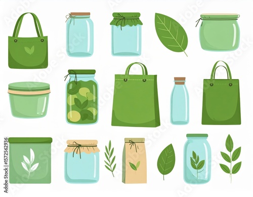Green Eco Friendly Sustainable Packaging Illustration
