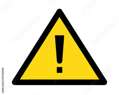 Prominent Yellow Warning Sign with Exclamation Mark, Transparent Background - Perfect for Alerts, Safety Notices, and Caution Graphics

