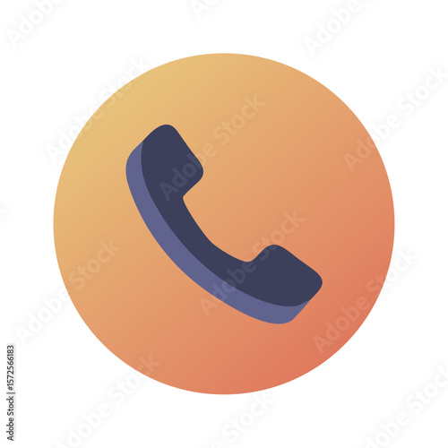 3D Rendered Icon Classic Telephone Handset in Isometric View