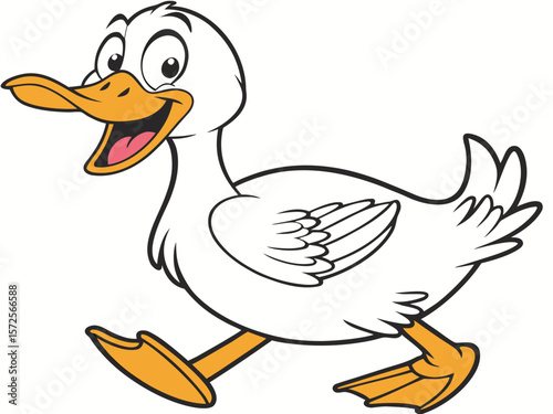 Cheerful Cartoon Duck Illustration Happy Bird Clipart