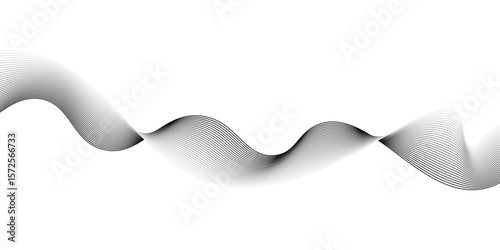 Abstract grey wave lines on transparent background. Grey wave swirl, frequency sound wave,twisted curve lines with blend effect. Technology,twisted curve lines with blend effect,