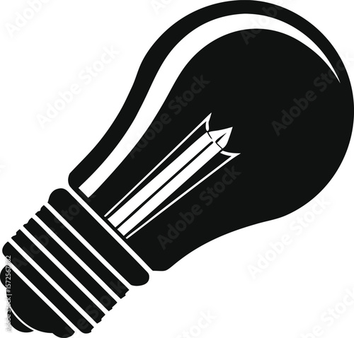 Tube Light Bulb Vector Black Silhouette Illustration