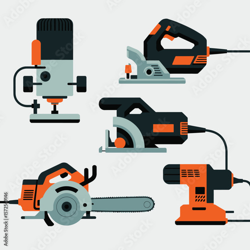 Collection of Power Tools for Woodworking