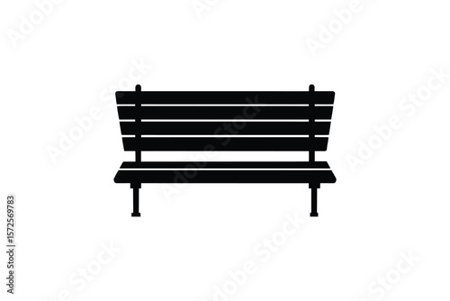 Park Bench Black and White Graphic Icon Silhouette