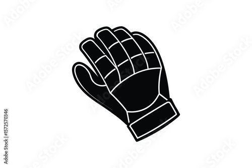 Goalkeeper Glove Silhouette Illustration for Sports Equipment Design