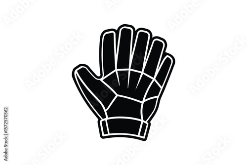 Stylized Hand Glove Silhouette with Detailed Design on White Background