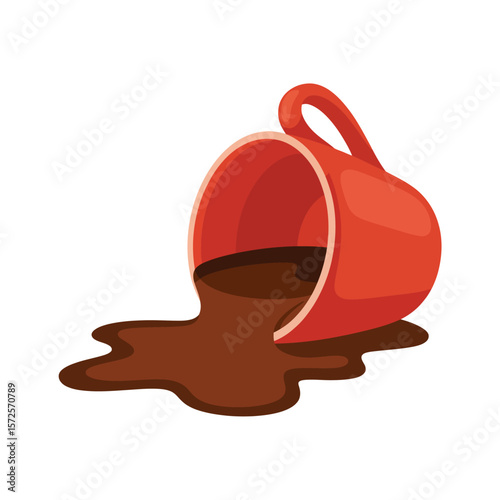 Spilled Coffee from Red Cup