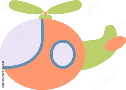 vector illustration of a cartoon helicopter