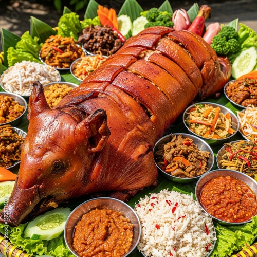 roast pork with vegetables