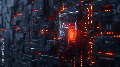 Ultra HD Electronic virtual firewall poster illustration data science security design cyber firewall image internet firewall design illustration digital firewall background image