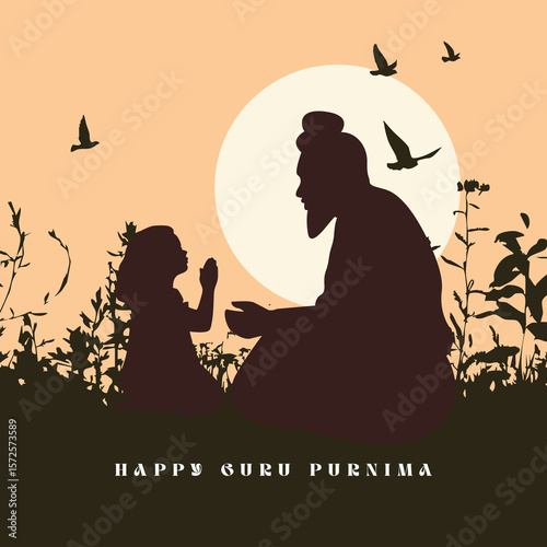 Artistic rendering of Guru and disciple connection.eps
