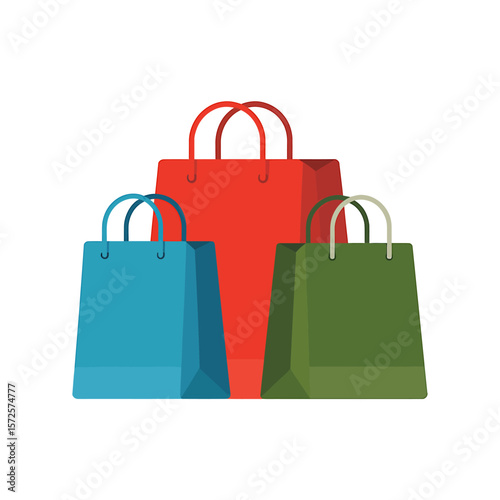 Colorful Shopping Bags A 3D Illustration of Retail and Consumerism