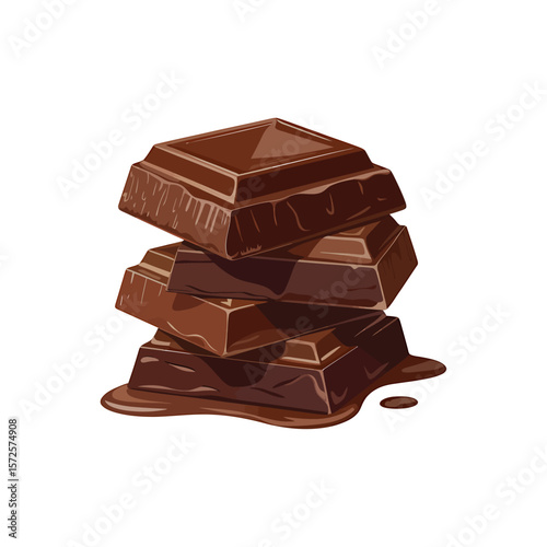 A Digital Illustration of a Stack of Delicious Chocolate Squares