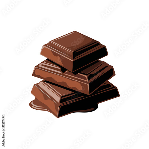 A Digital Illustration of a Stack of Delicious Melted Chocolate Bars