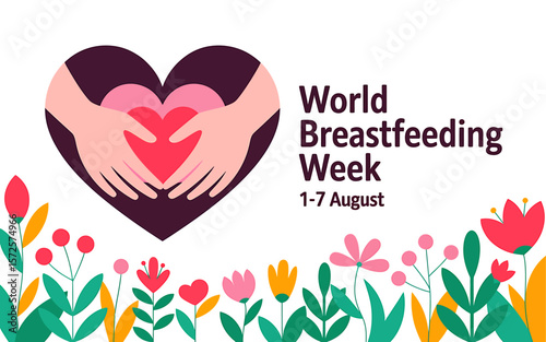 Celebrating World Breastfeeding Week A Flat-Design Illustration