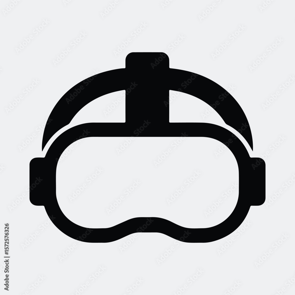 Silhouette virtual reality headset innovative gaming technology vector illustration Silhouette virtual reality headset innovative gaming technology vector illustration