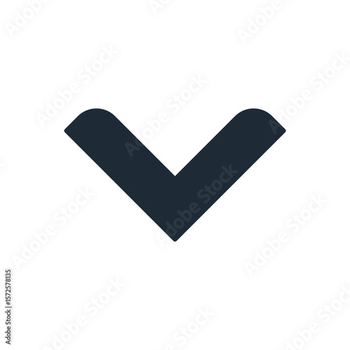 Down arrow icon.Direction, pointer indicator. Vector linear illustration isolated on white background.
