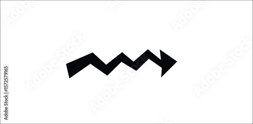  Bold Zig-Zag Arrow Icon. A thick, sharp, and angular arrow pointing right. Strong, impactful graphic representing a sharp turn, volatility, energy,