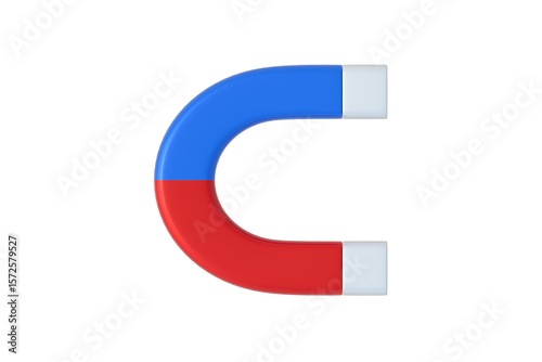One magnet isolated on white background. Top view. 3d render Free Download One magnet isolated on white background. Top view. 3d render - GFXLoad