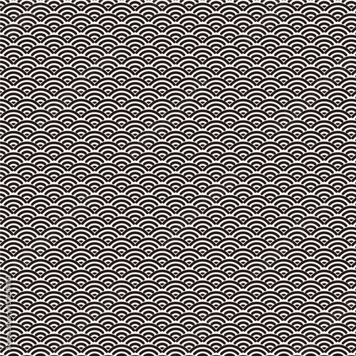 Japanese Pattern: Seigaiha Seamless Design - Transparent Background (青海波 背景透過 和柄)