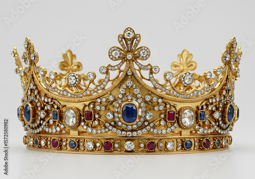 Ornate Gold Crown with Precious Gemstones