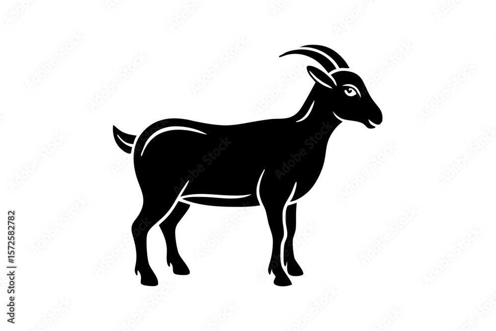 Obraz premium Goat silhouette vector illustration