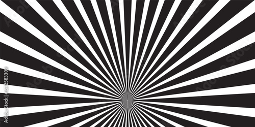 Black and White Sunburst Pattern,Striking image featuring sharp radiating lines in black and white creating a stark pattern.