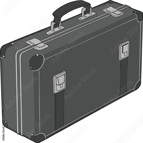 Vintage Suitcase Retro Travel Bag Design Illustration