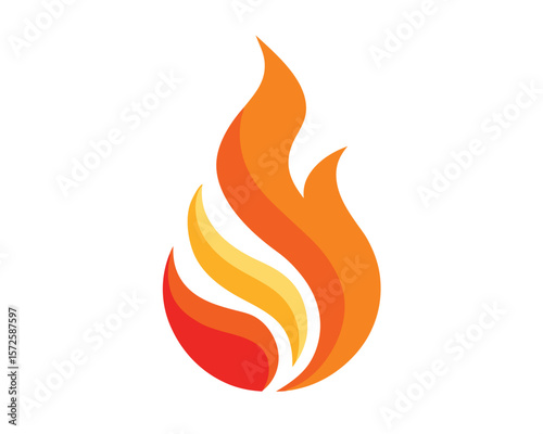 Fiery Flames Abstract Fire Logo Design Concept