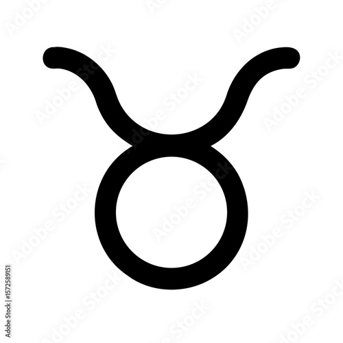Taurus Zodiac Sign Icon in Bold Black Outline
