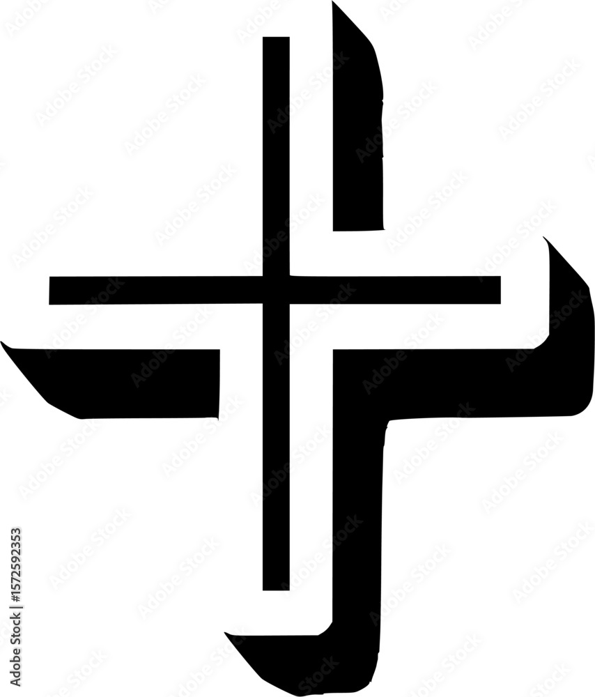 Obraz premium black and white cross