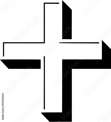 black cross symbol