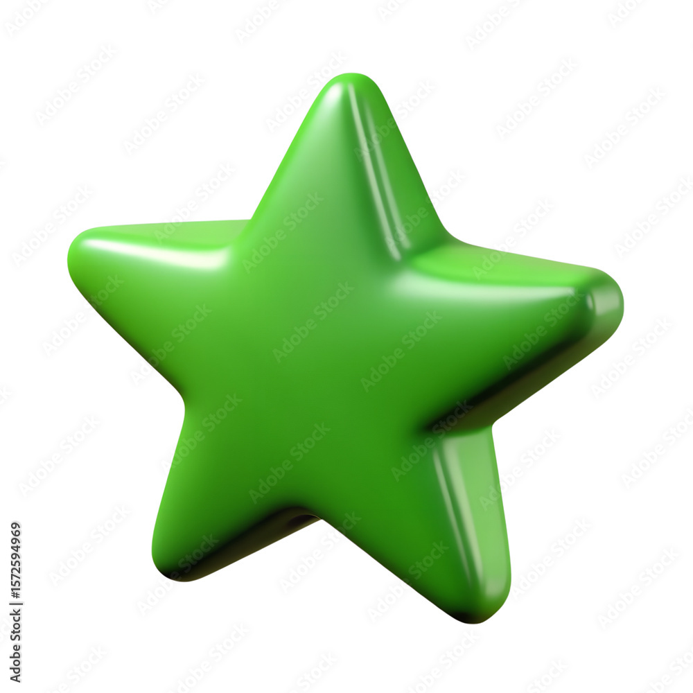 Obraz premium Green 3D Star Icon