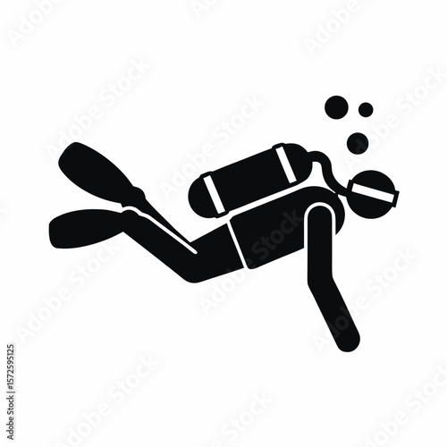 Diving icon silhouette vector illustration