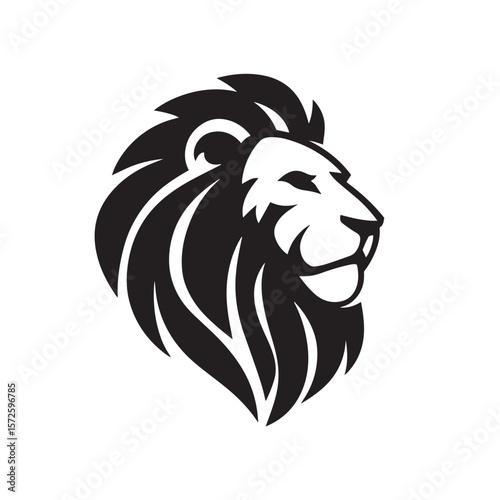 Roaring wild lion head tattoo vector illustration