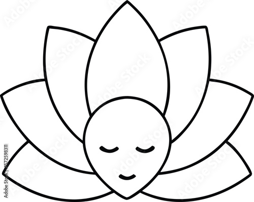 Mental health icon. meditation, vector illustration on white background