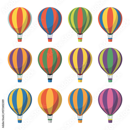 Collection of Colorful Hot Air Balloons