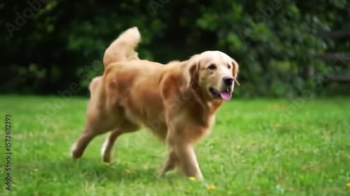 Happy Dog Running Through Field