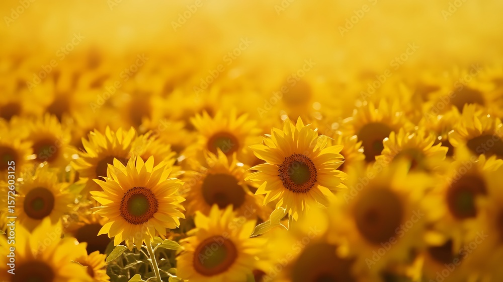 Fototapeta premium Sunflowers Field Golden Hour Summer