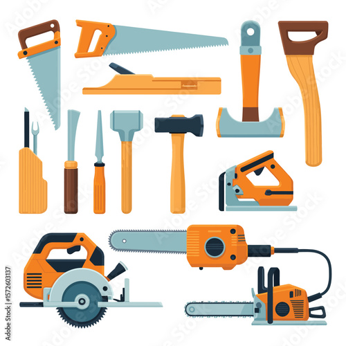  Collection of Various Woodworking and Carpentry Tools