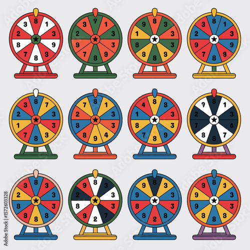 Collection of Colorful Number Spinners
