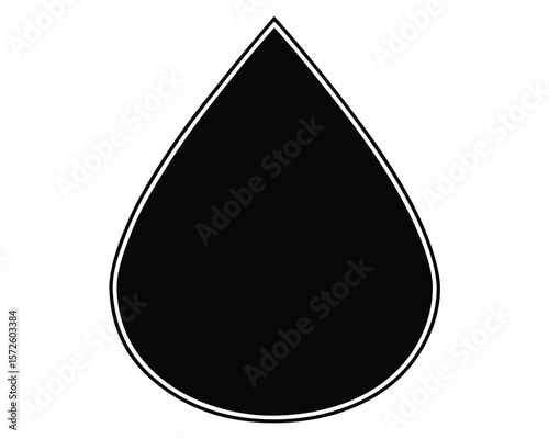 Black Drop with Soft Edges: A simple yet striking visual of a sleek, black teardrop, with a gentle, rounded form to emphasize its elegant lines and symbolic power. Ai Generated