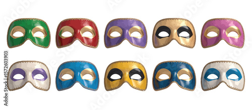 Collection of Colorful Venetian Carnival Masks
