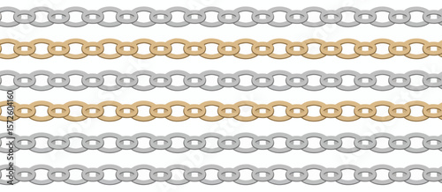  Different Metal Chain Patterns Seamless Pattern