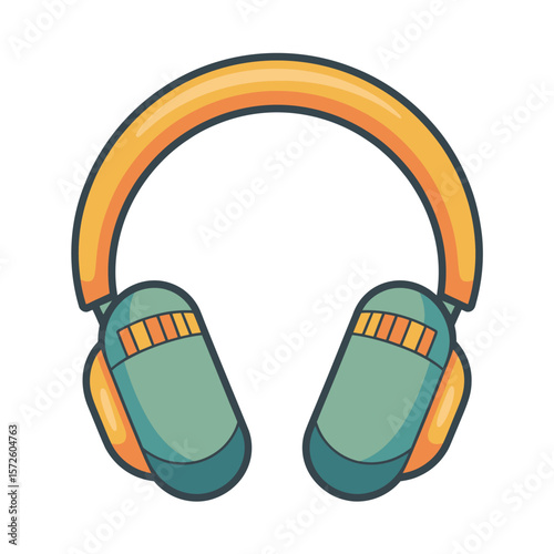 Colorful Over-Ear Headphones Illustration