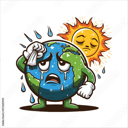 Climate Change Awareness Concept – Save Earth, Fight Pollution, Promote Sustainability