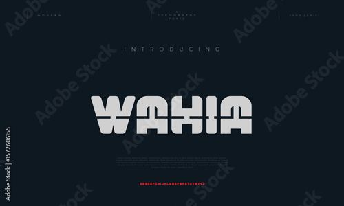 Wahia  vector illustration of font family