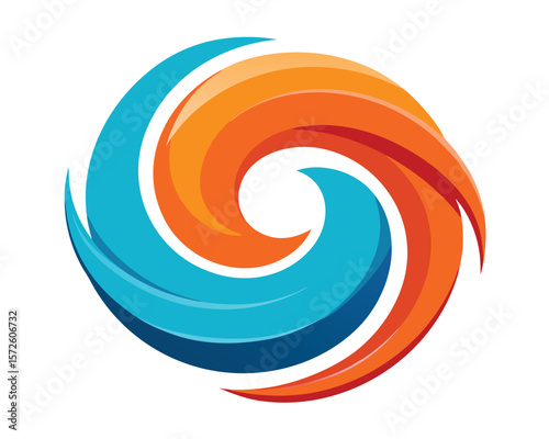 Vortex of Elements: A vibrant swirling abstract design that embodies the power of energy and the dynamism of nature's forces. Ai Generated